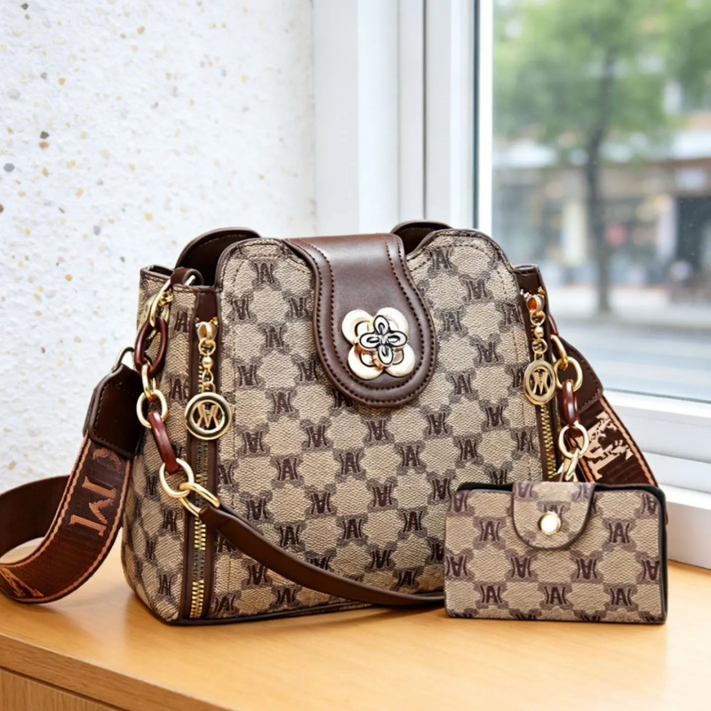 Vintage Zipper - vintage letter printed shoulder bag, fashionable
