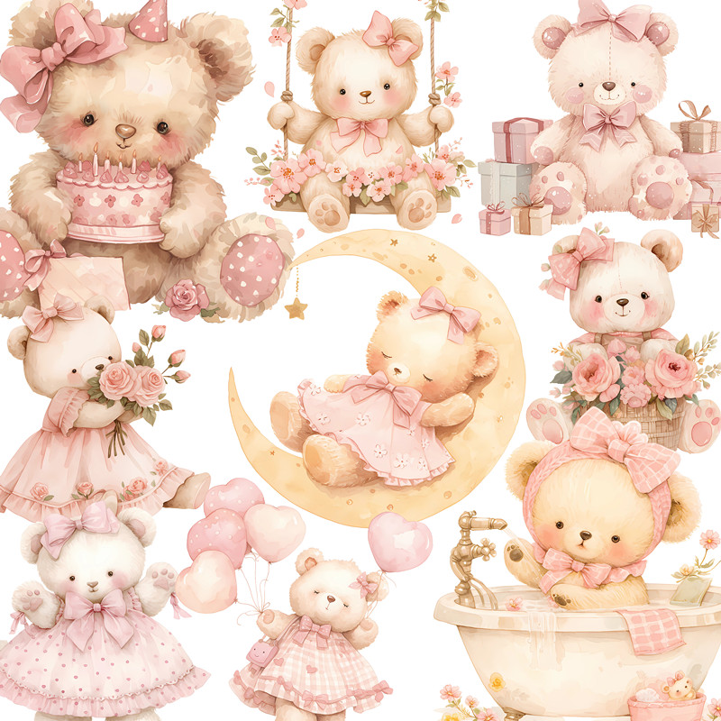 Vintage Things Collection - 20Pcs/Pack Cute Bear Sticker DIY Craft