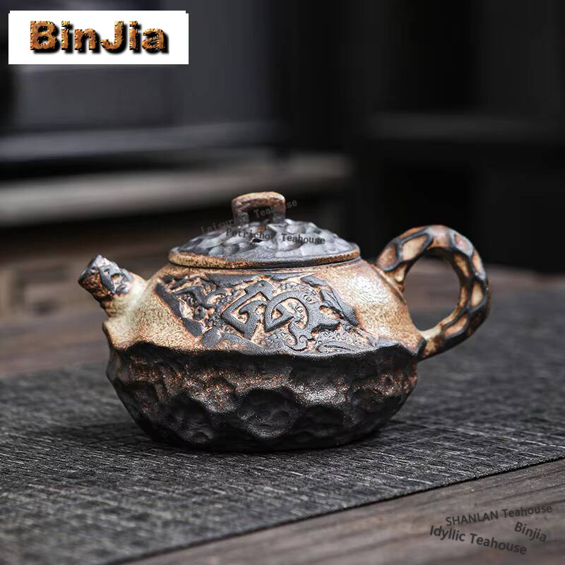 Vintage Collectible Pottery - Japanese Old Rock Mud Teapot Vintage