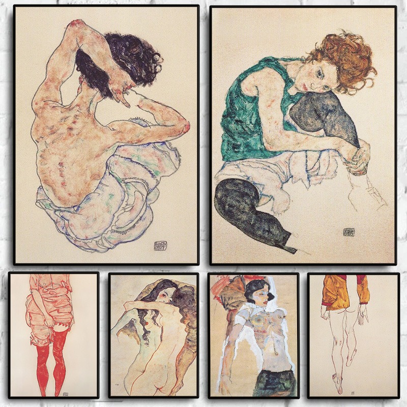 Vintage Things Collection - Vintage Nude Figure Portrait Egon Schiele