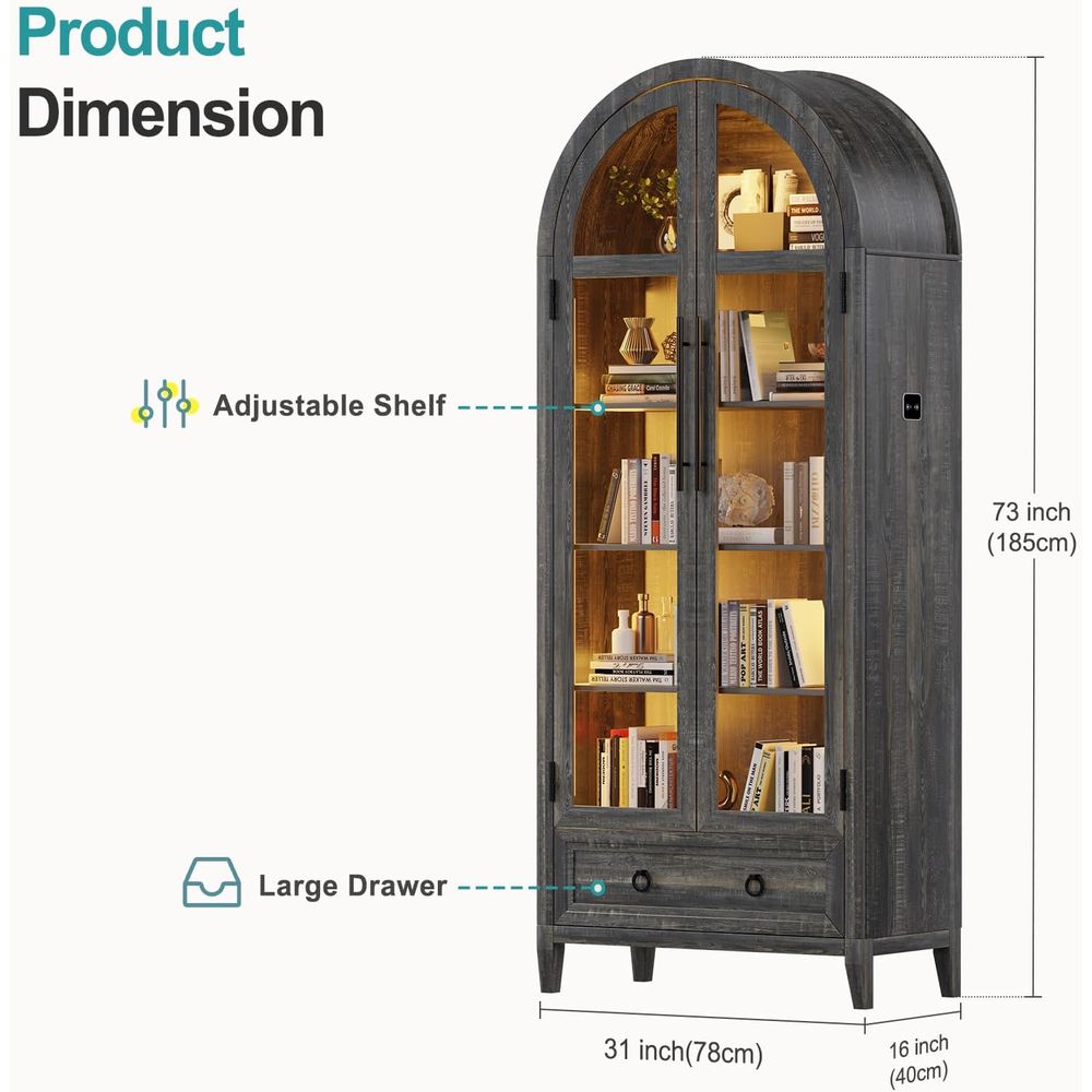 73 Arched Glass Display Cabine - огляд і ціна Collectible Collection