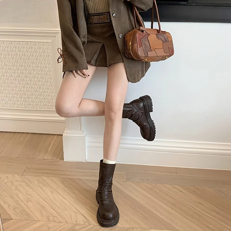 Vintage PLeated Women Ankle Bo - огляд і ціна Vintage Zipper