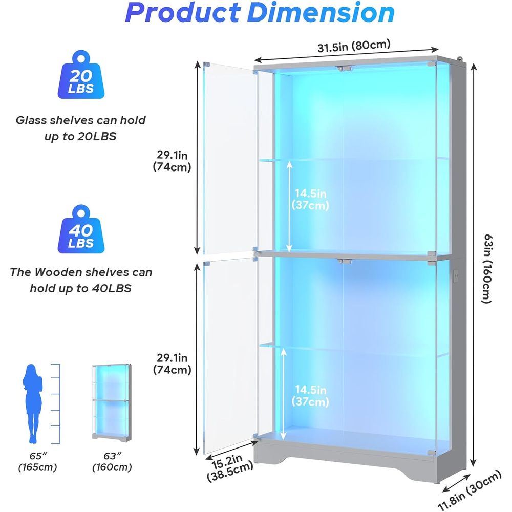 4-Tier Glass Display Cabinet w - огляд і ціна Collectible Collection