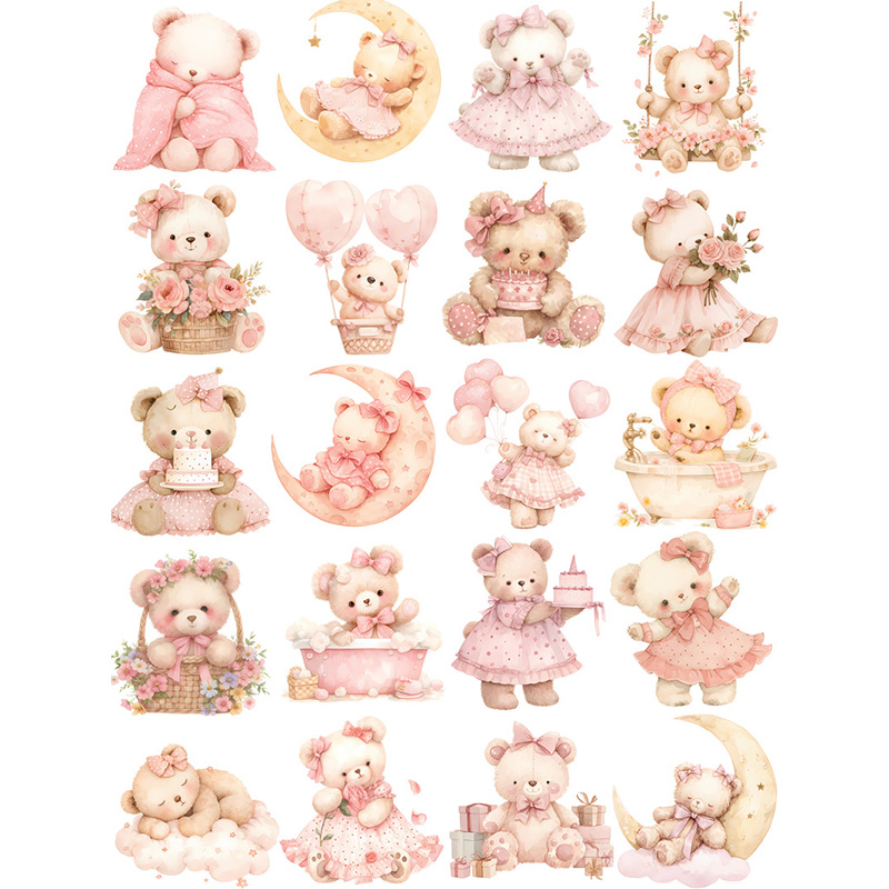 20Pcs/Pack Cute Bear Sticker D - огляд і ціна Vintage Things Collection