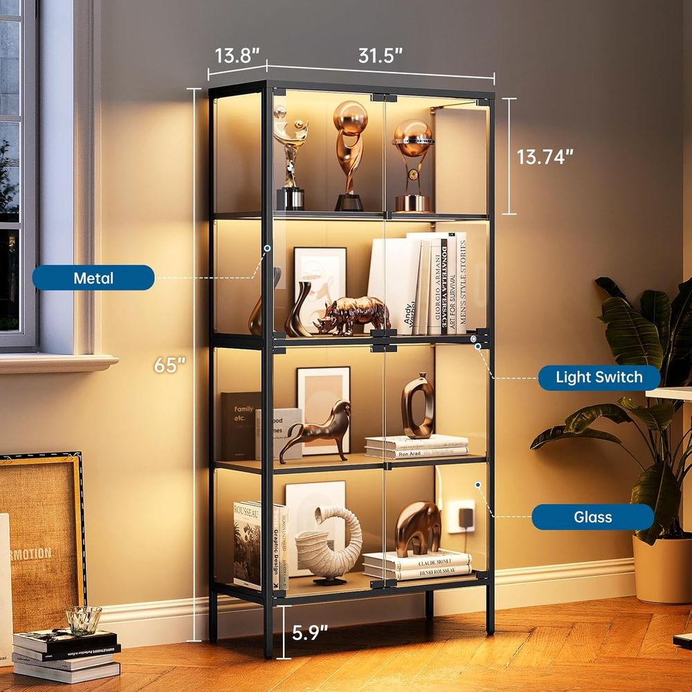 65 LED-Illuminated Glass Displ - огляд і ціна Collectible Collection