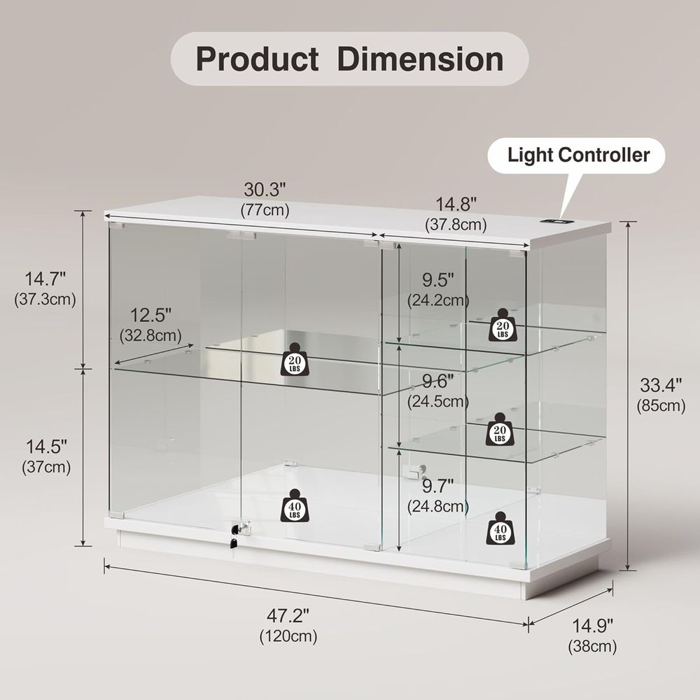 White High Gloss Glass Display - огляд і ціна Collectible Collection